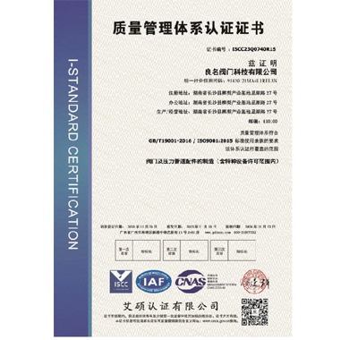 良名閥門_技術(shù)認(rèn)證